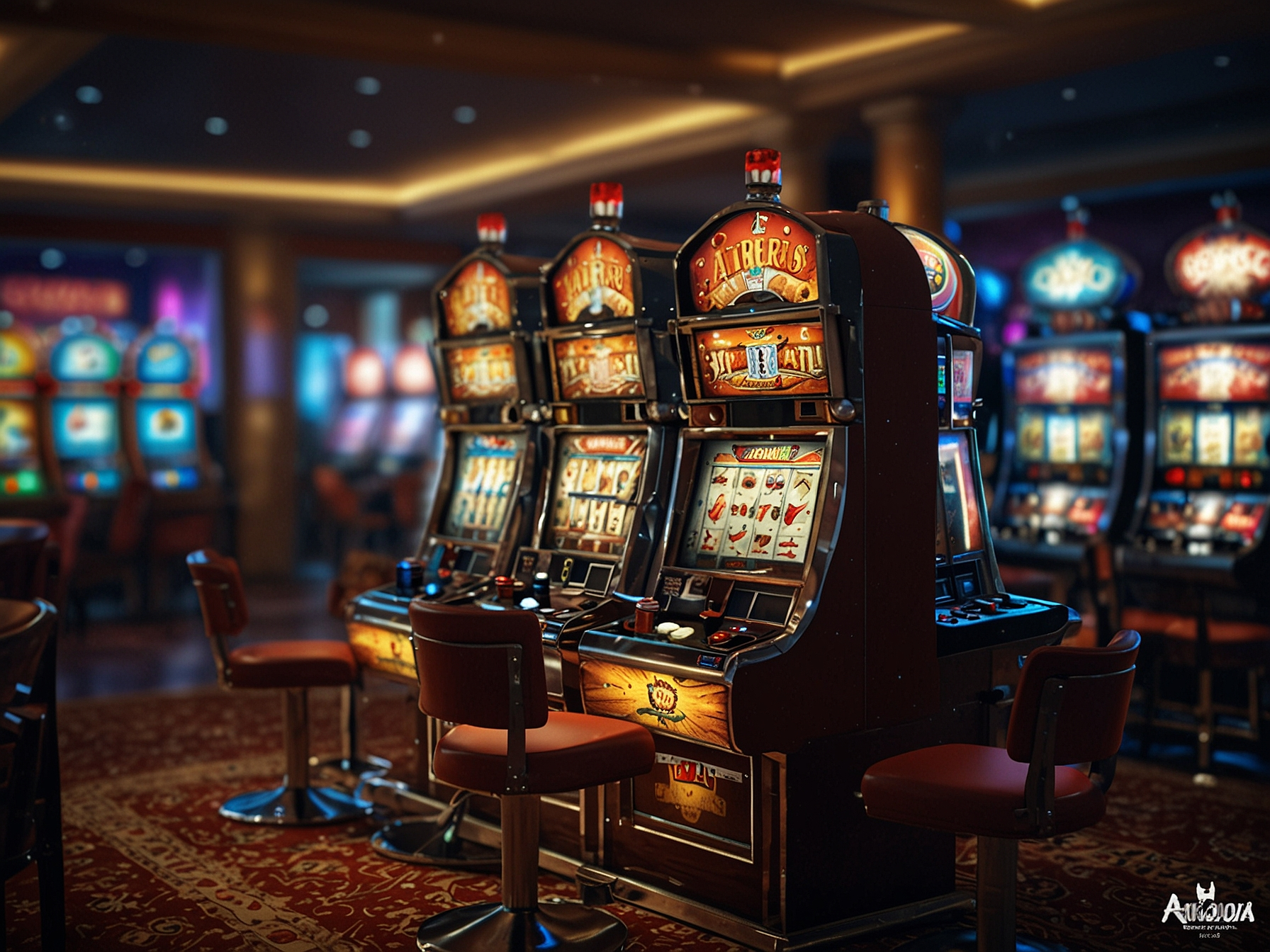 Selection of casino games on screen